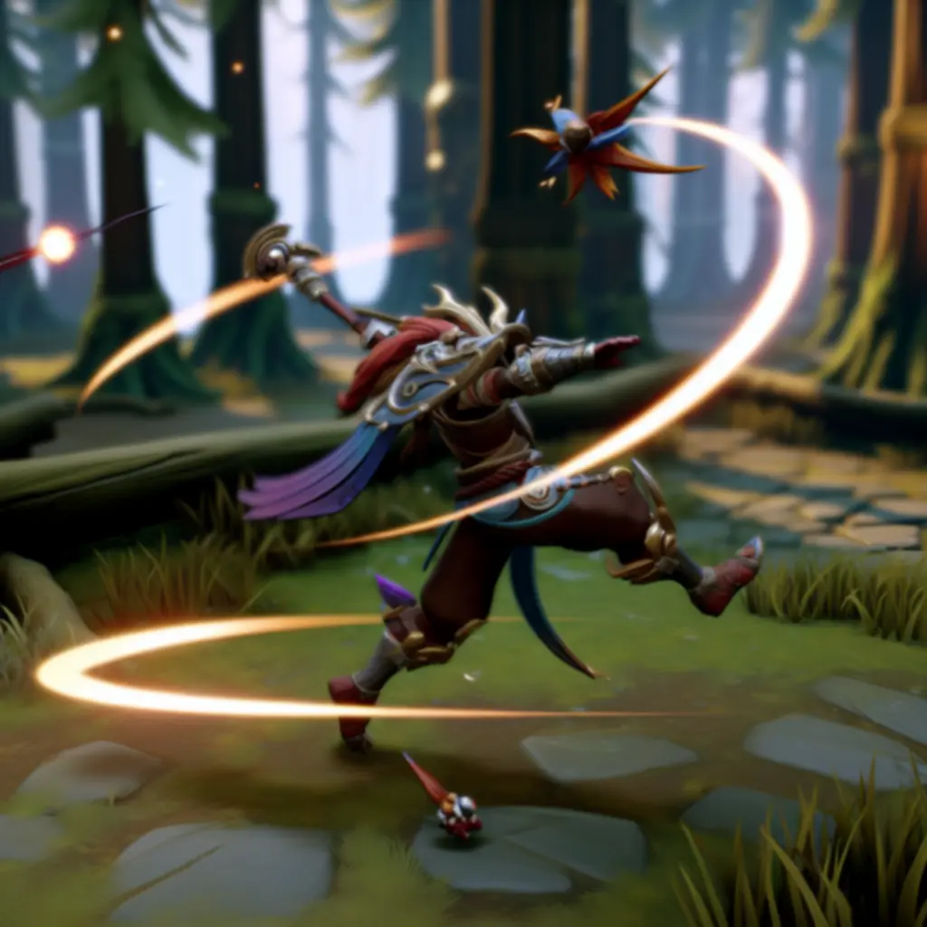 Postać wykonująca unik podczas walki w Black Desert Online