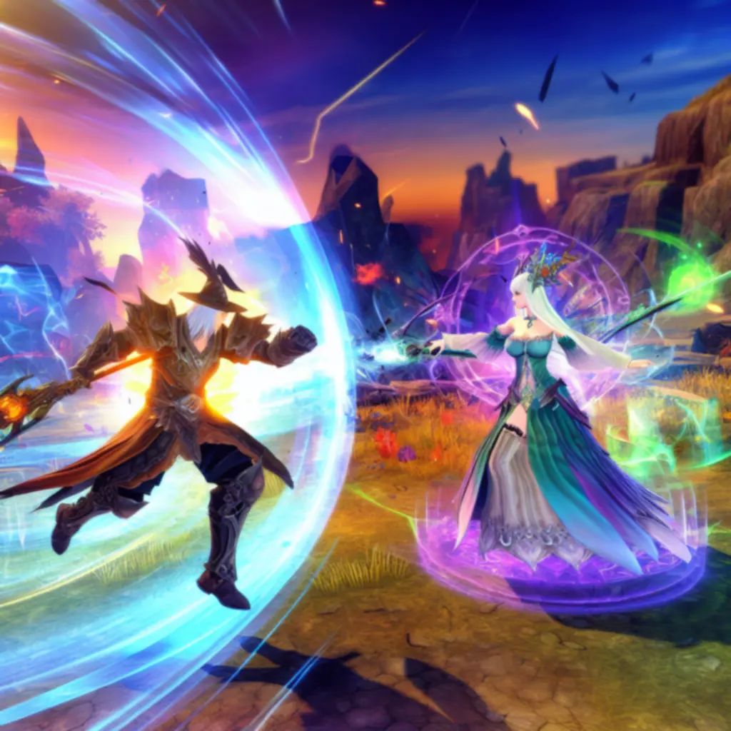 Prezentacja umiejętności bojowych wojownika i czarodziejki w Black Desert