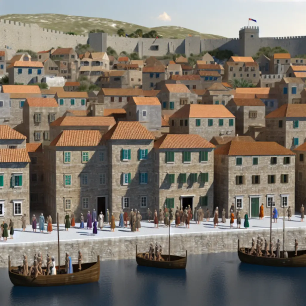 Miasto Velia w Black Desert Online z widocznym portem i zabudową.